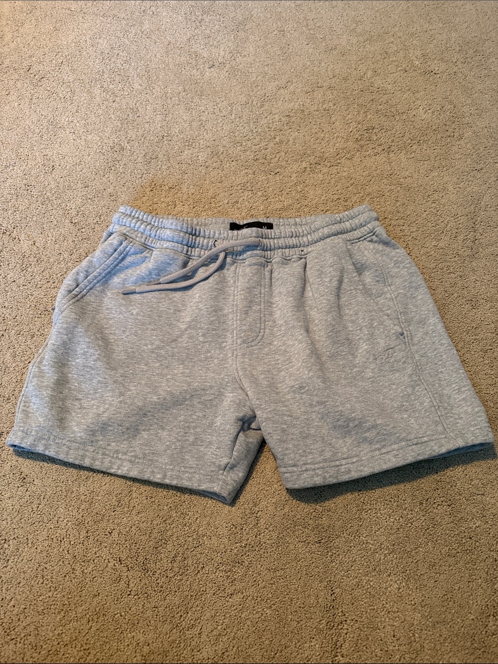 Hollister Light Heather Gray Athletic Drawstring Shorts 5”